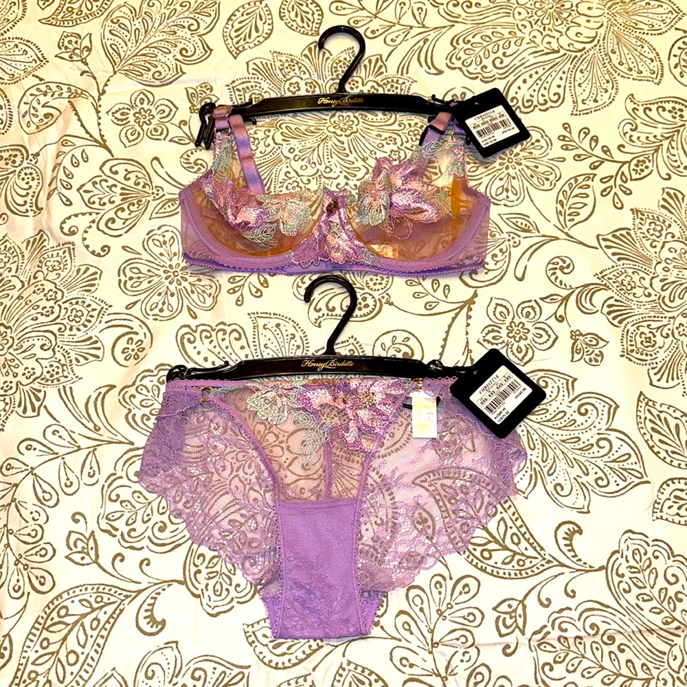 Brand New With Tags CHRISTINE Unicorn Honey Birdette Bra and Panties Set.💜